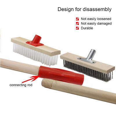 단단한 PP 붓 머리 욕실 부엌 바닥 청소 나무 손잡이 붓