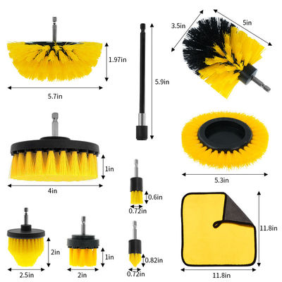 10pcs 청소 드릴 붓 부착 세트 가정용 브러쉬 드릴 키트 부엌