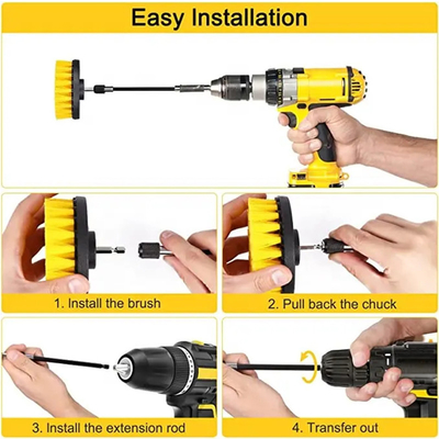 PP Bristle 물질 전기 드릴 청소 브러쉬 9pcs