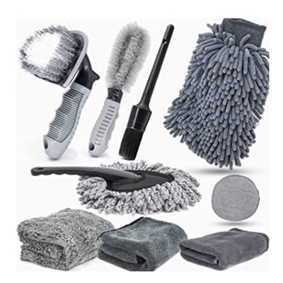 자동차 세탁 브러시 9 조각 자동차 타이어 브러시 허브 브러시 암호화 세탁 장갑