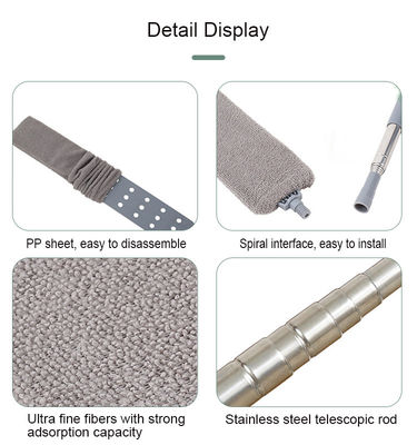 확장 망원경 기둥 천장 청소 세척 가능한 미크로 섬유 푹신한 더스터