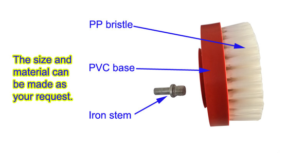 PP 강모 나일론 전기 드릴 스크러브 브러시 4 인치 소성 손잡이